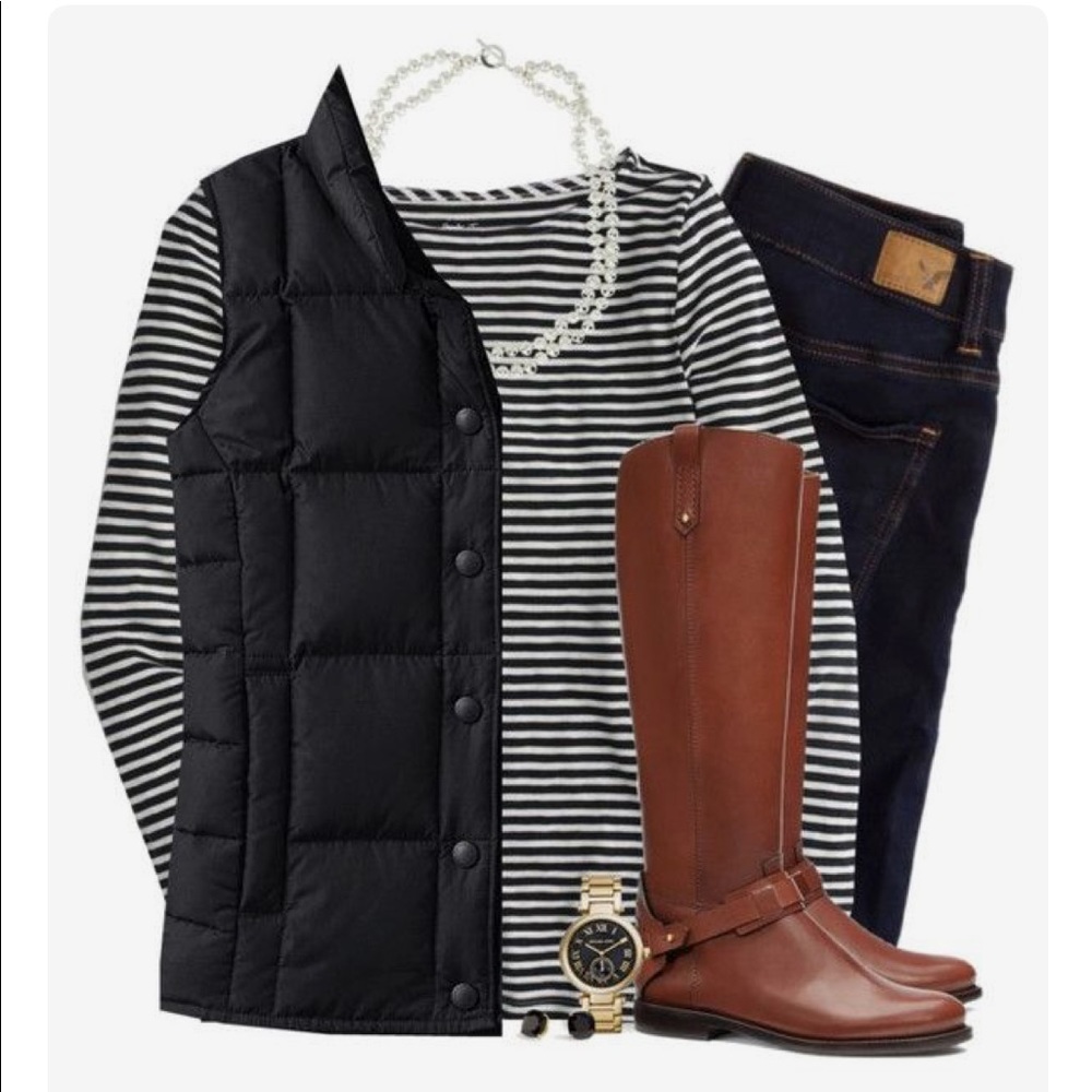 Lands End Black Puffer Vest